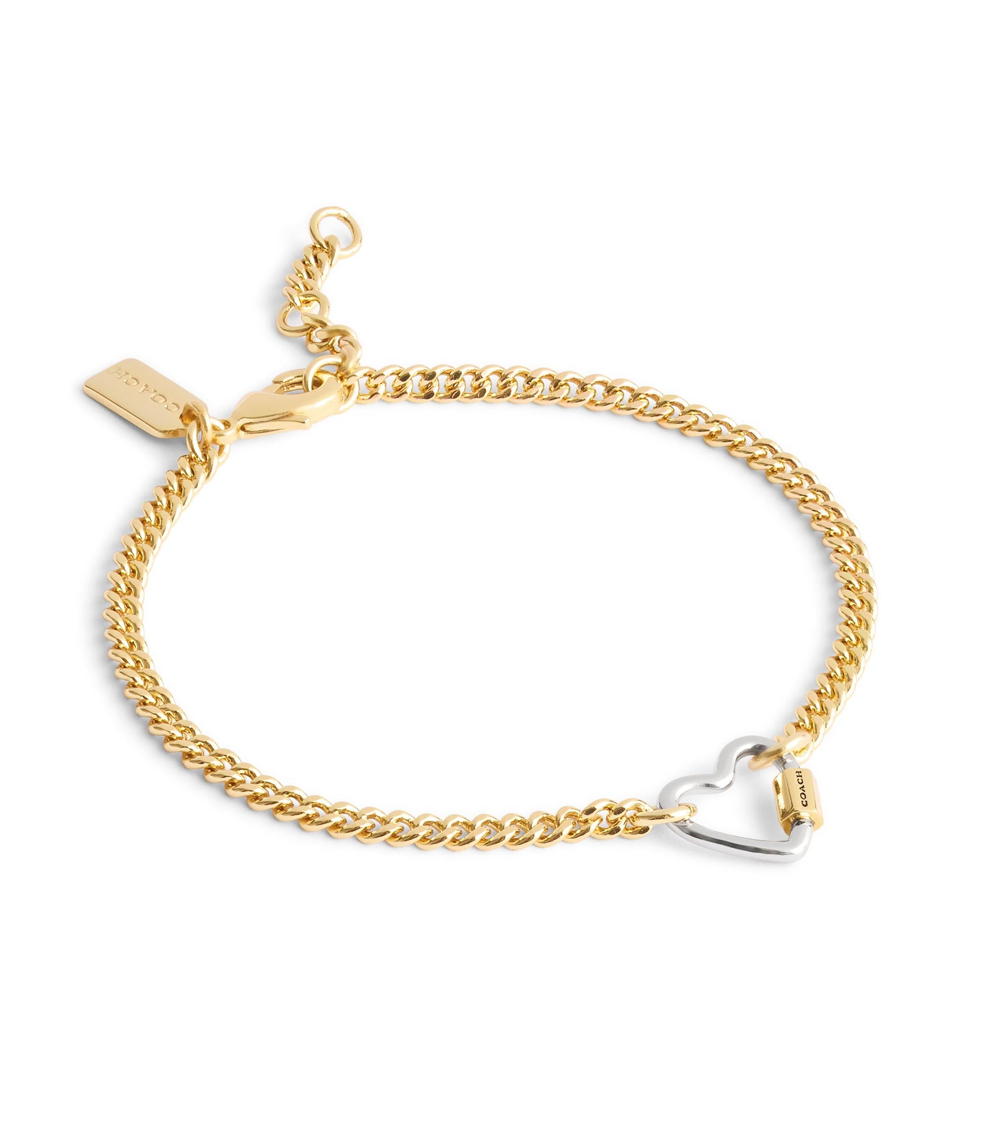 37506149TWO-Signature Carabiner Heart Link Bracelet-Twotone