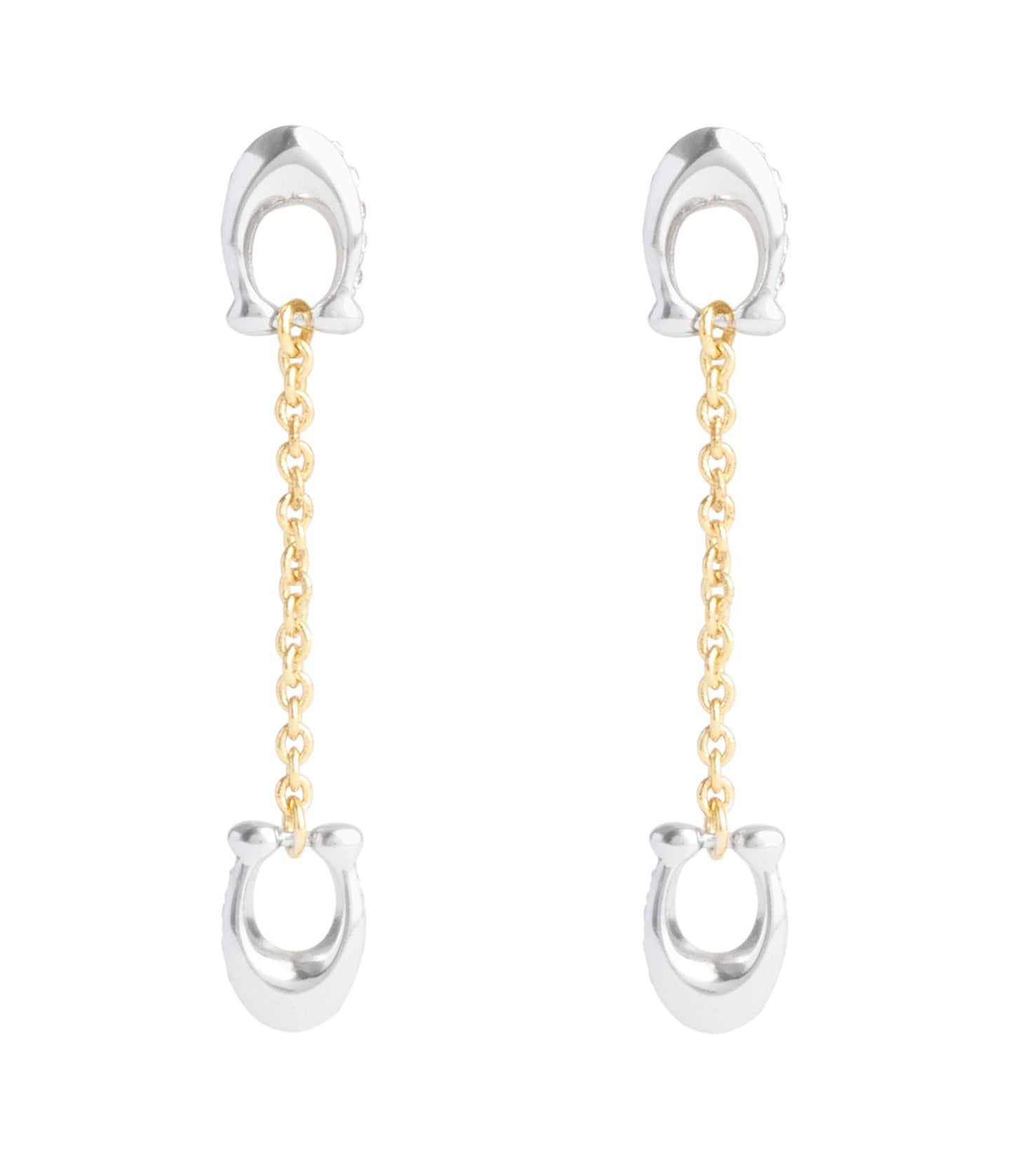 37506160TWO-Signature Pavé C Linear Earrings-Twotone