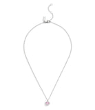 37506187RHO-Halo Stone Heart Pendant Necklace-Pink