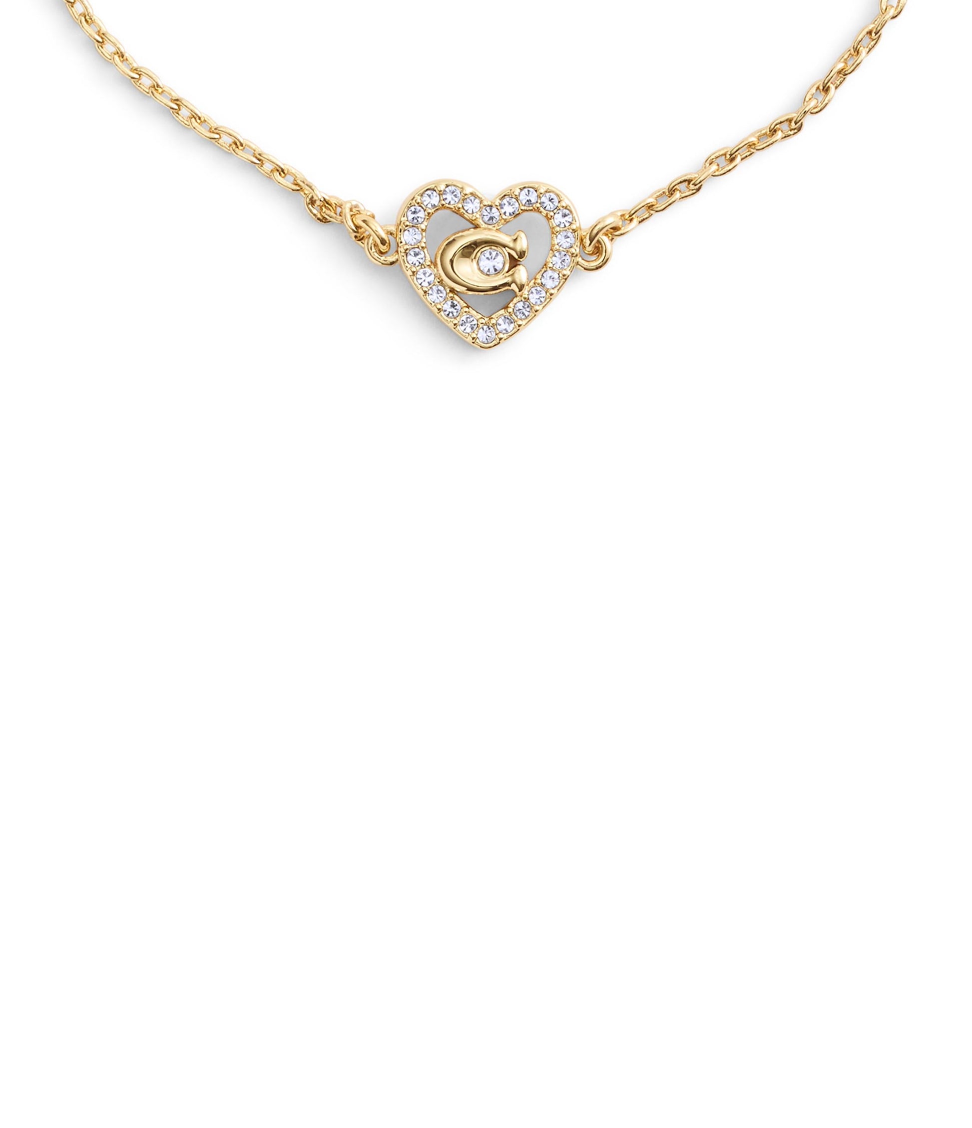 37506207GLD-Pave Heart Slider Bracelet-Crystal