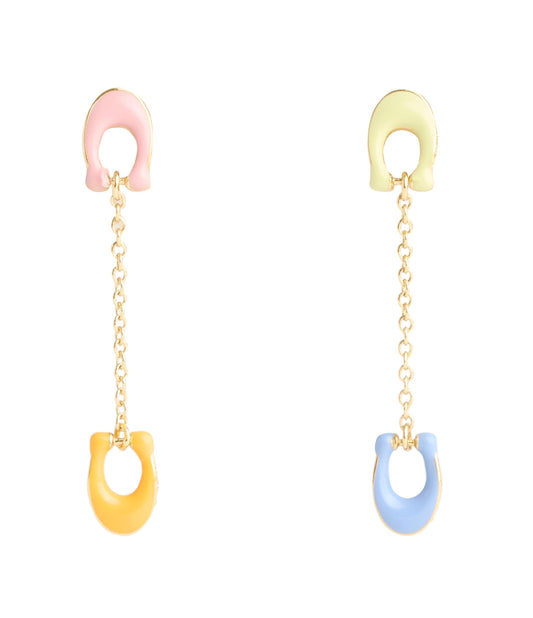 37506223GLD-Signature Pavé C Mismatch Linear Earrings-Multi