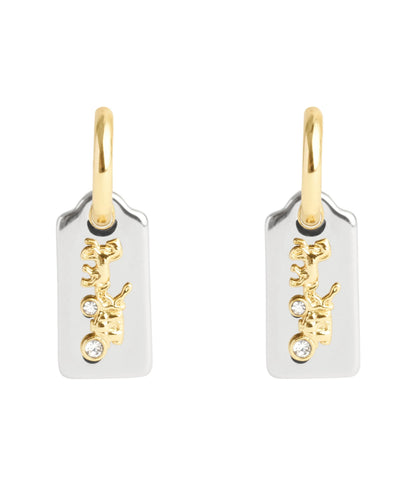 37506234TWO-Vintage Charms Signature Hangtag Charm Huggies-Twotone
