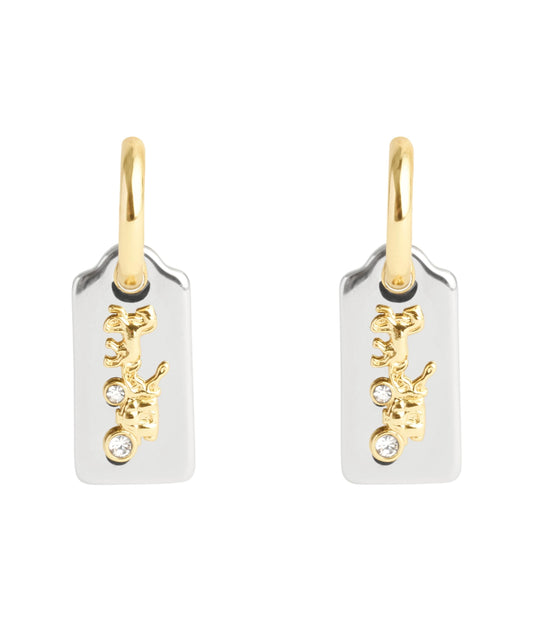 37506234TWO-Vintage Charms Signature Hangtag Charm Huggies-Twotone