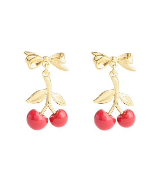 37511272GLD-VDAY Cherry Drop Earrings Box Set-Red