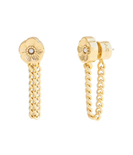 37527563GLD-Signature Tea Rose Front Back Earrings-Gold