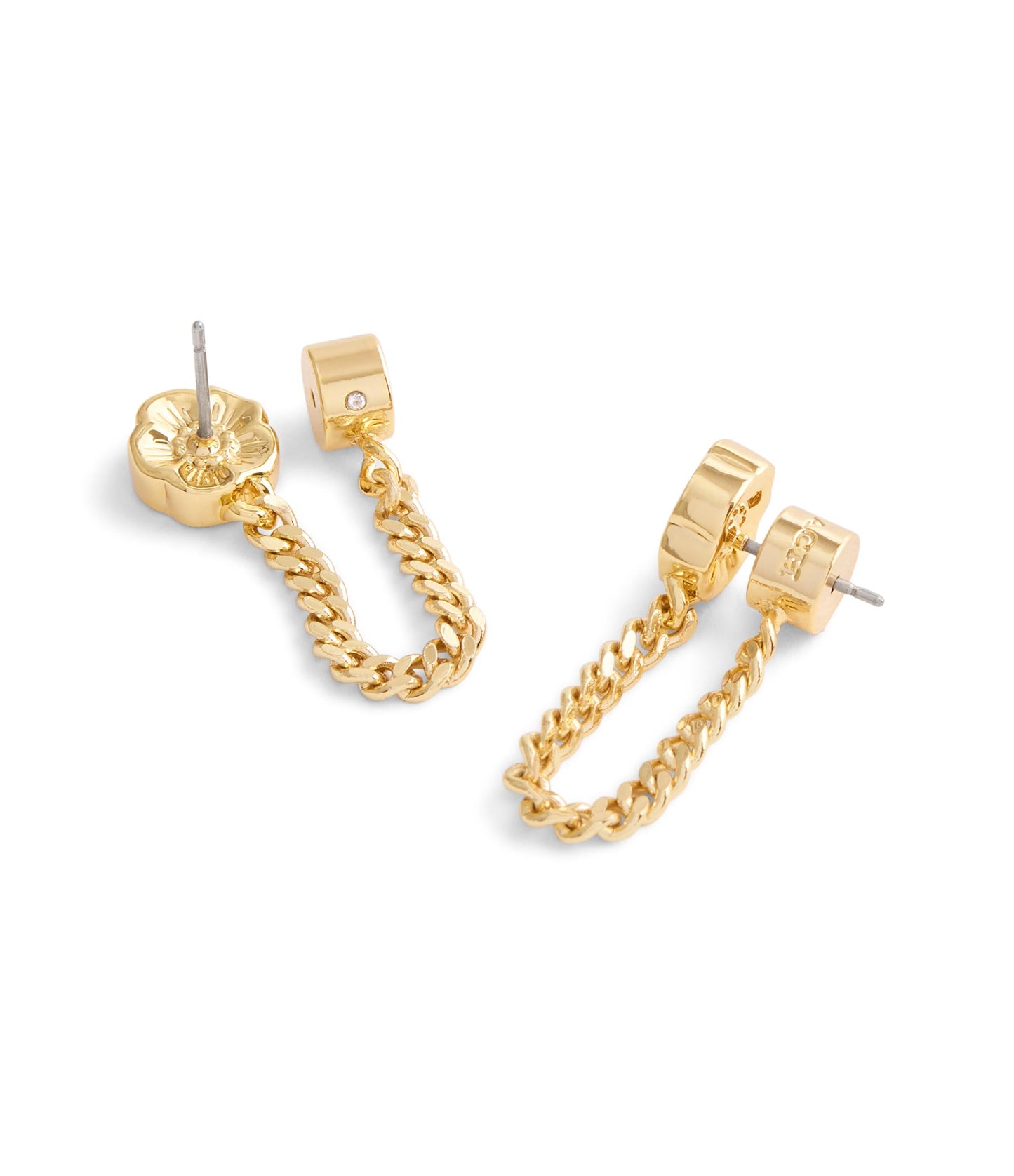 37527563GLD-Signature Tea Rose Front Back Earrings-Gold