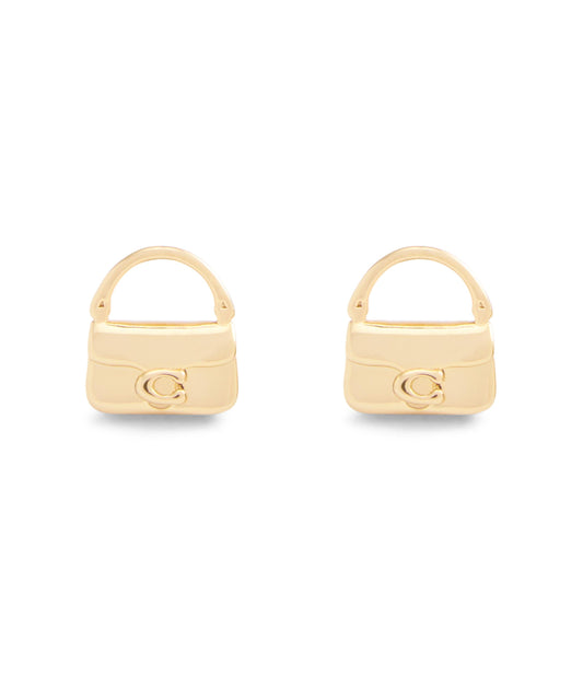 37527579GLD-Signature Handbag Stud Earrings-Gold