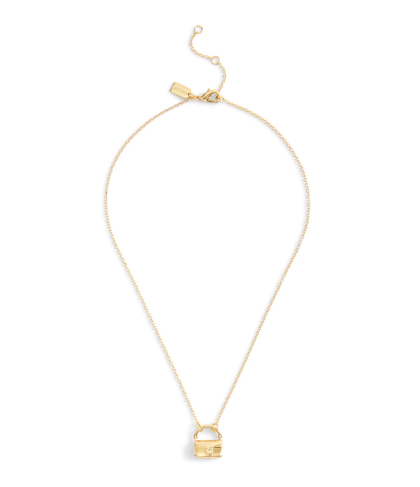 37527580GLD-Signature Handbag Pendant Necklace-Shiny Gold