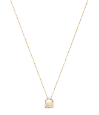 37527580GLD-Signature Handbag Pendant Necklace-Shiny Gold