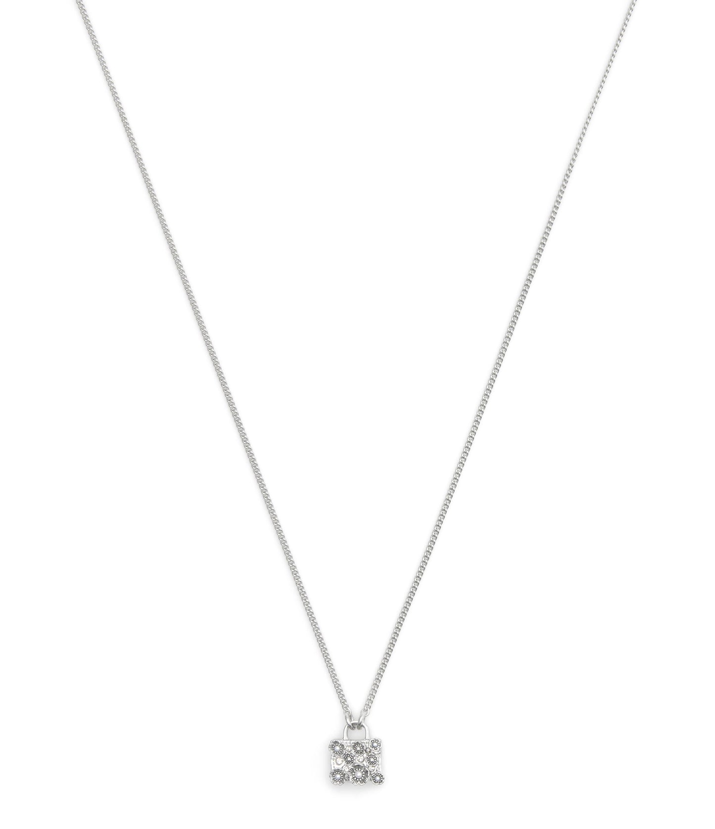 37527581RHO-Signature Tea Rose Handbag Pendant Necklace-Rhodium