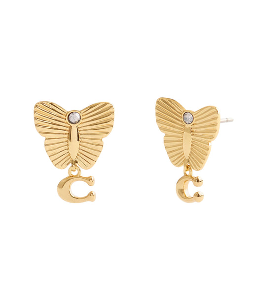 37527588GLD-Signature Heritage Butterfly Earrings-Gold