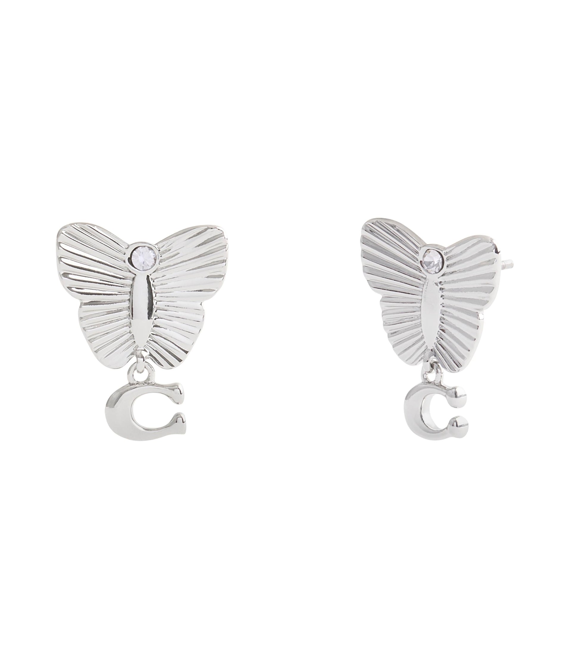 37527588RHO-Signature Heritage Butterfly Earrings-Rhodium