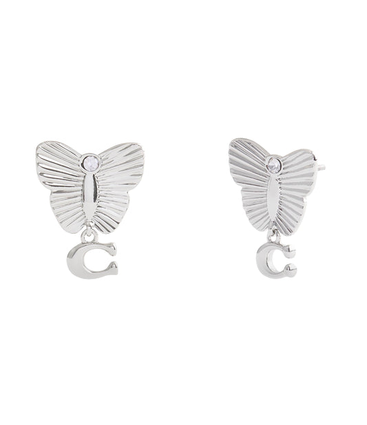 37527588RHO-Signature Heritage Butterfly Earrings-Rhodium