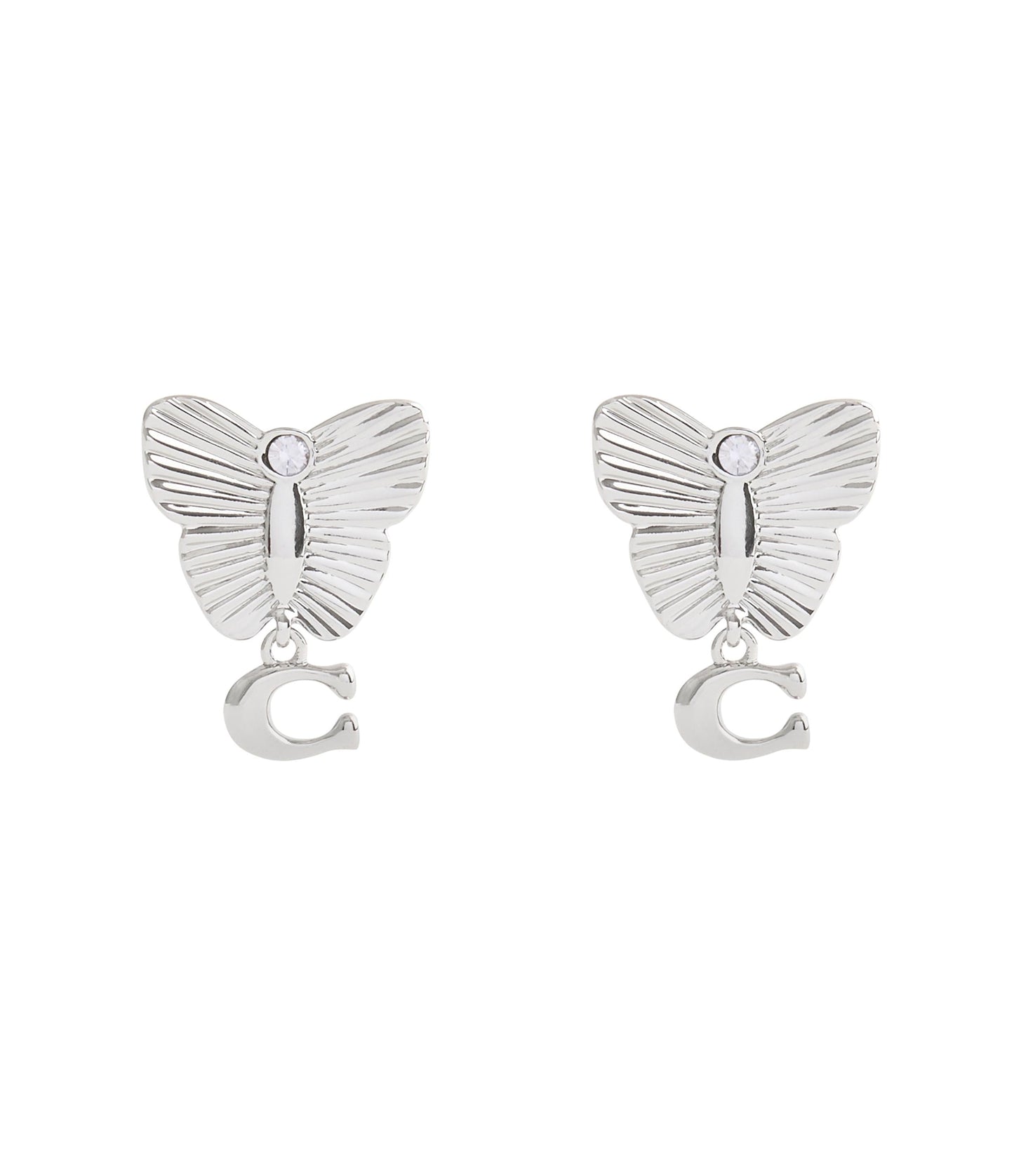 37527588RHO-Signature Heritage Butterfly Earrings-Rhodium