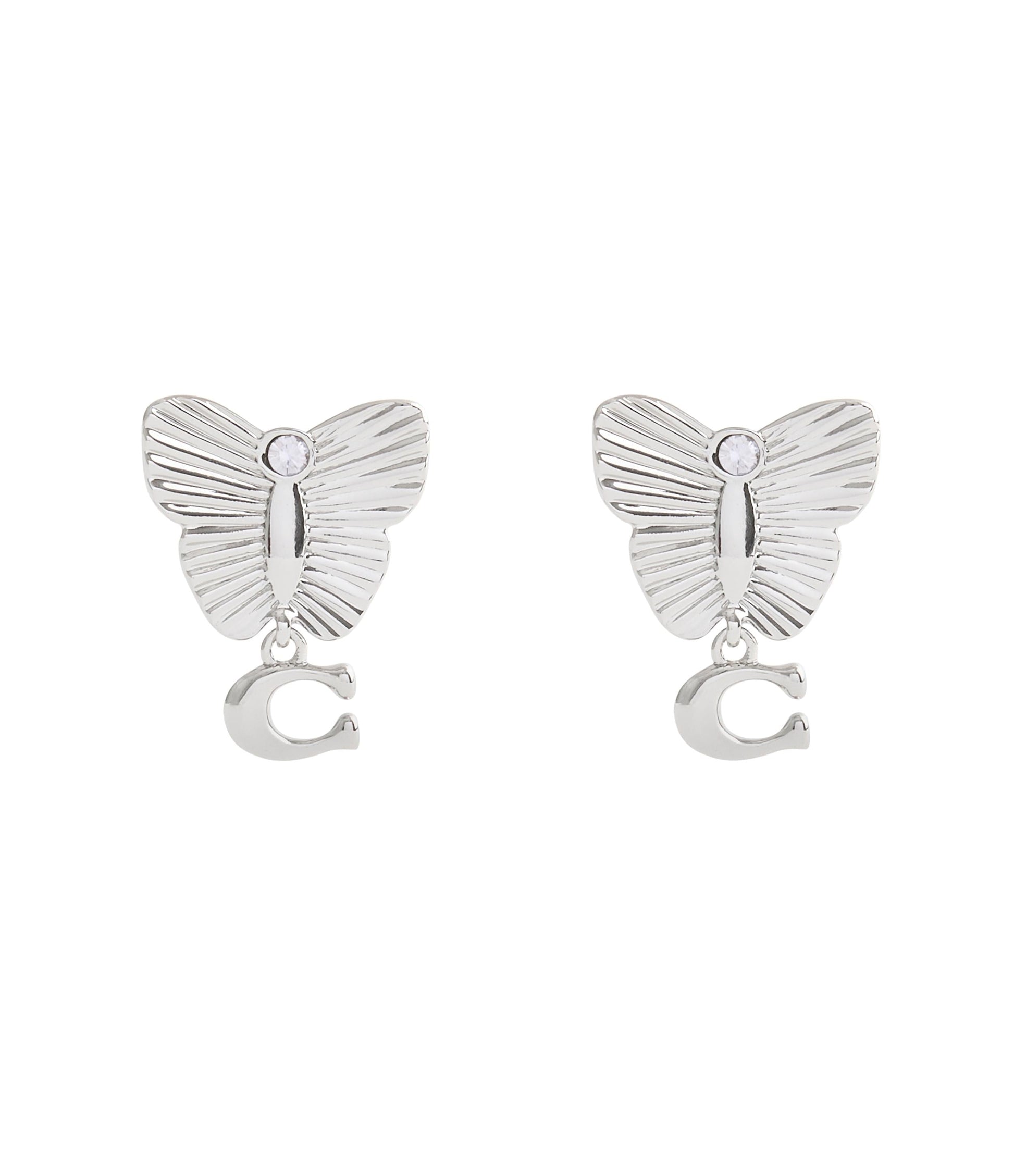 37527588RHO-Signature Heritage Butterfly Earrings-Rhodium