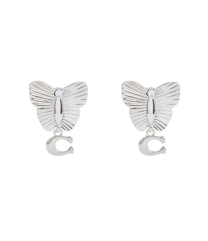 37527588RHO-Signature Heritage Butterfly Earrings-Rhodium