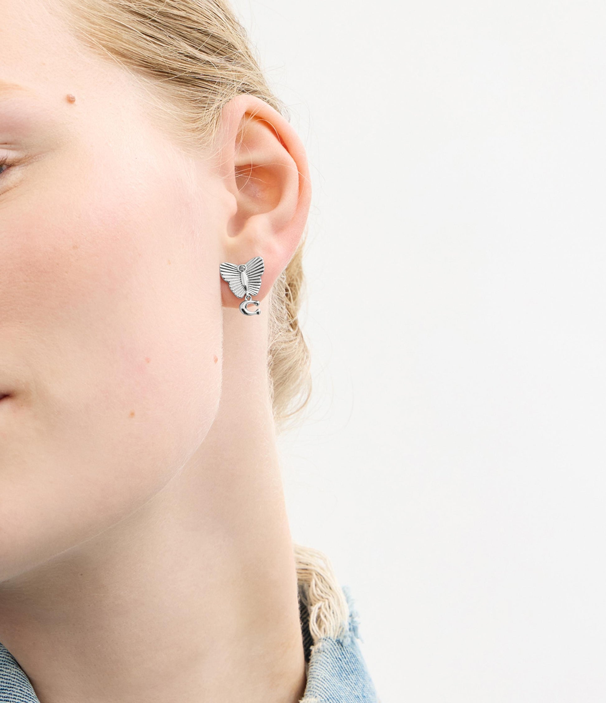 37527588RHO-Signature Heritage Butterfly Earrings-Rhodium