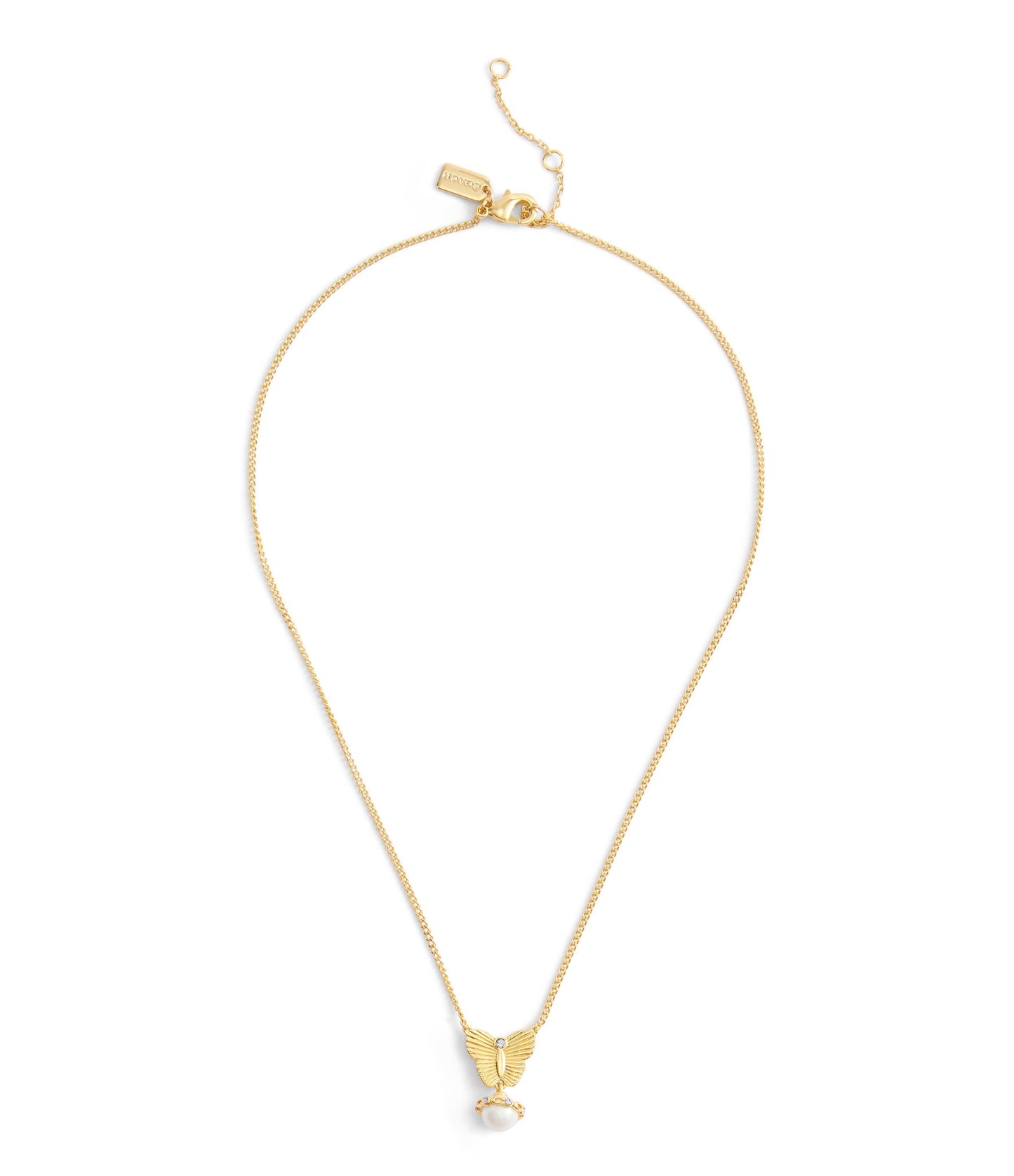 37527589GLD-Signature Heritage Butterfly Pearl Pendant Necklace-Pearl