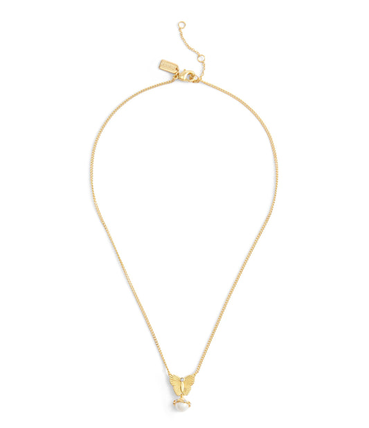 37527589GLD-Signature Heritage Butterfly Pearl Pendant Necklace-Pearl