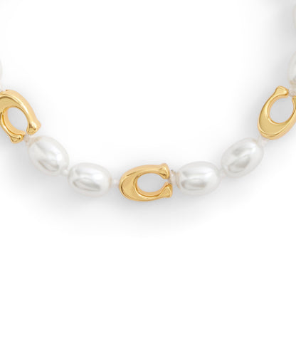 37527591GLD-Signature Heritage Pearl Strand Bracelet-Pearl