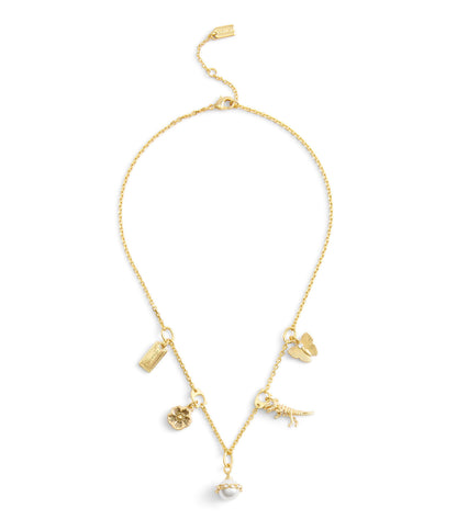 37527596GLD-Signature Heritage Pearl Mixed Charm Bib Necklace-Pearl