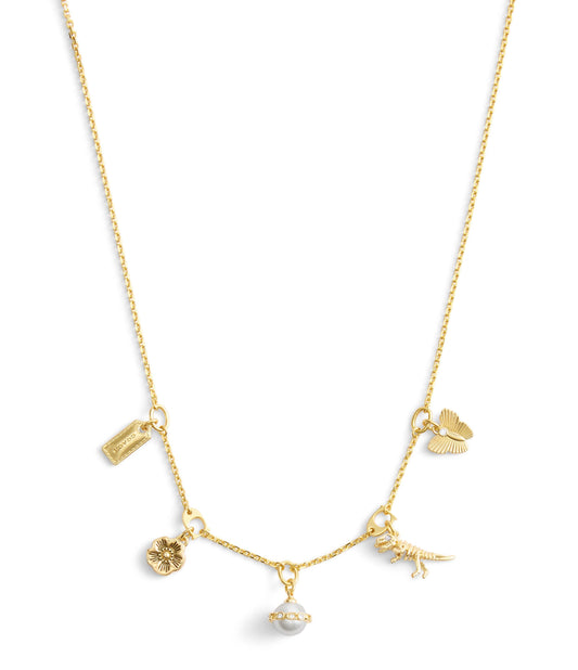 37527596GLD-Signature Heritage Pearl Mixed Charm Bib Necklace-Pearl