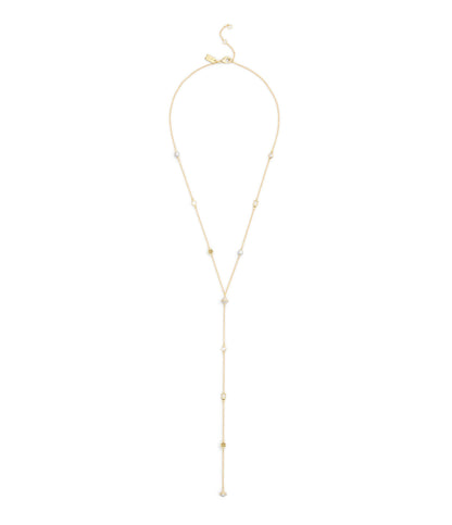 37527600GLD-Signature Heritage Pearl Charm Strand Y Necklace-Pearl