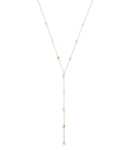 37527600GLD-Signature Heritage Pearl Charm Strand Y Necklace-Pearl