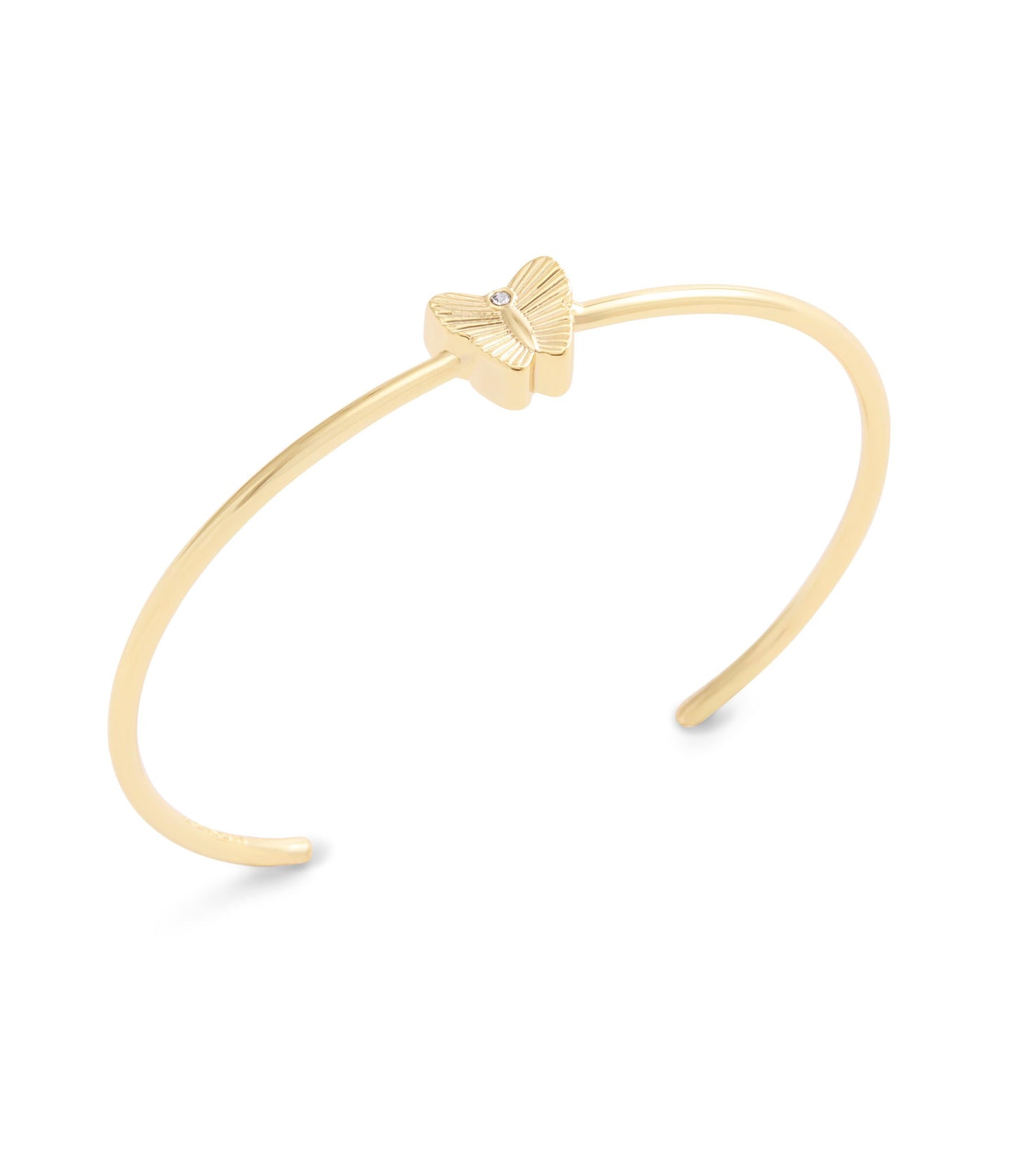 37527602GLD-Butterfly Thin Cuff Bracelet-Gold