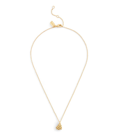 37530125GLD-Signature Quilted Heart Pendant Necklace-Gold