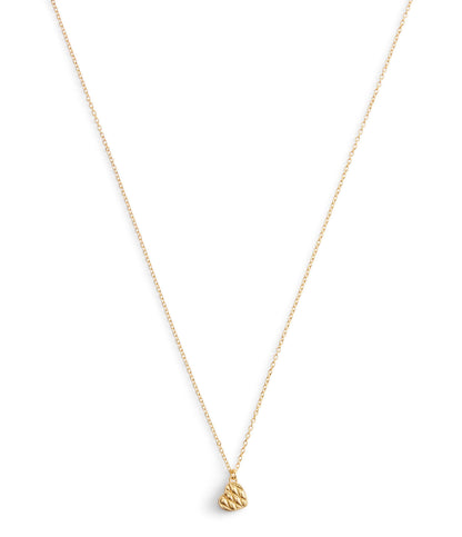 37530125GLD-Signature Quilted Heart Pendant Necklace-Gold