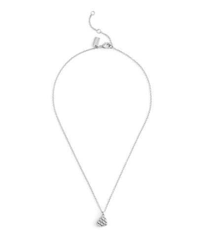 37530125RHO-Signature Quilted Heart Pendant Necklace-Rhodium