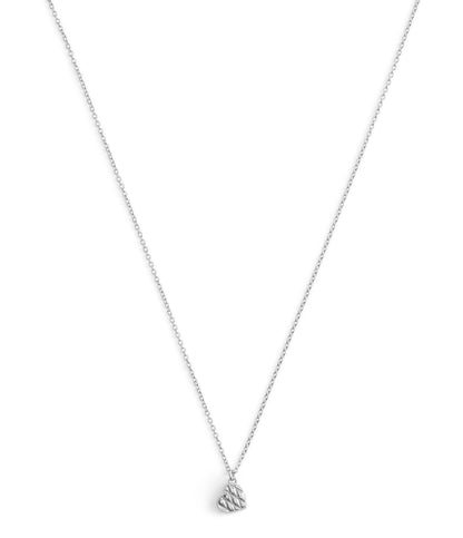 37530125RHO-Signature Quilted Heart Pendant Necklace-Rhodium