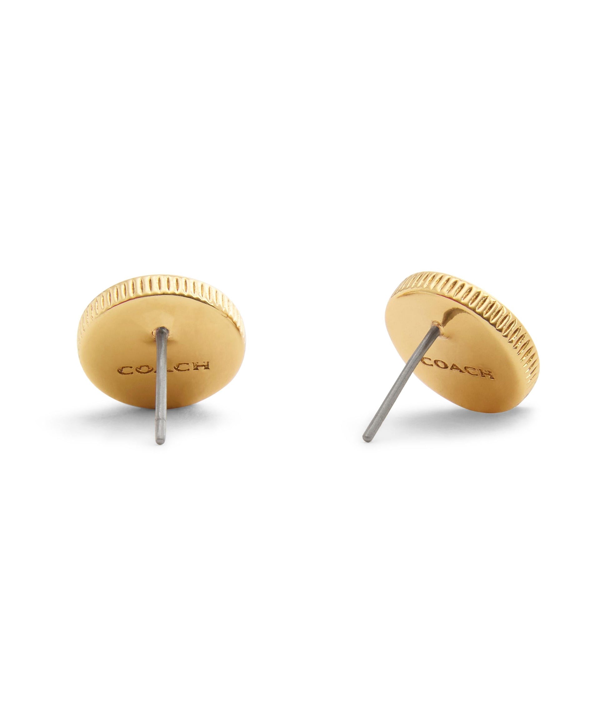 37530383GLD-Signature C Coin Stud Boxed Earrings-Green