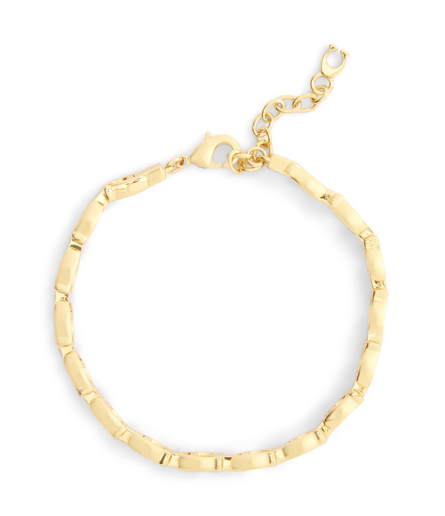 37541299GLD-Beveled Signature C Link Bracelet-Gold