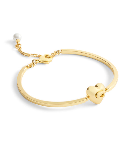 37541308GLD-Signature C Heart Cuff Bracelet-Gold