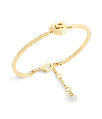 37541308GLD-Signature C Heart Cuff Bracelet-Gold