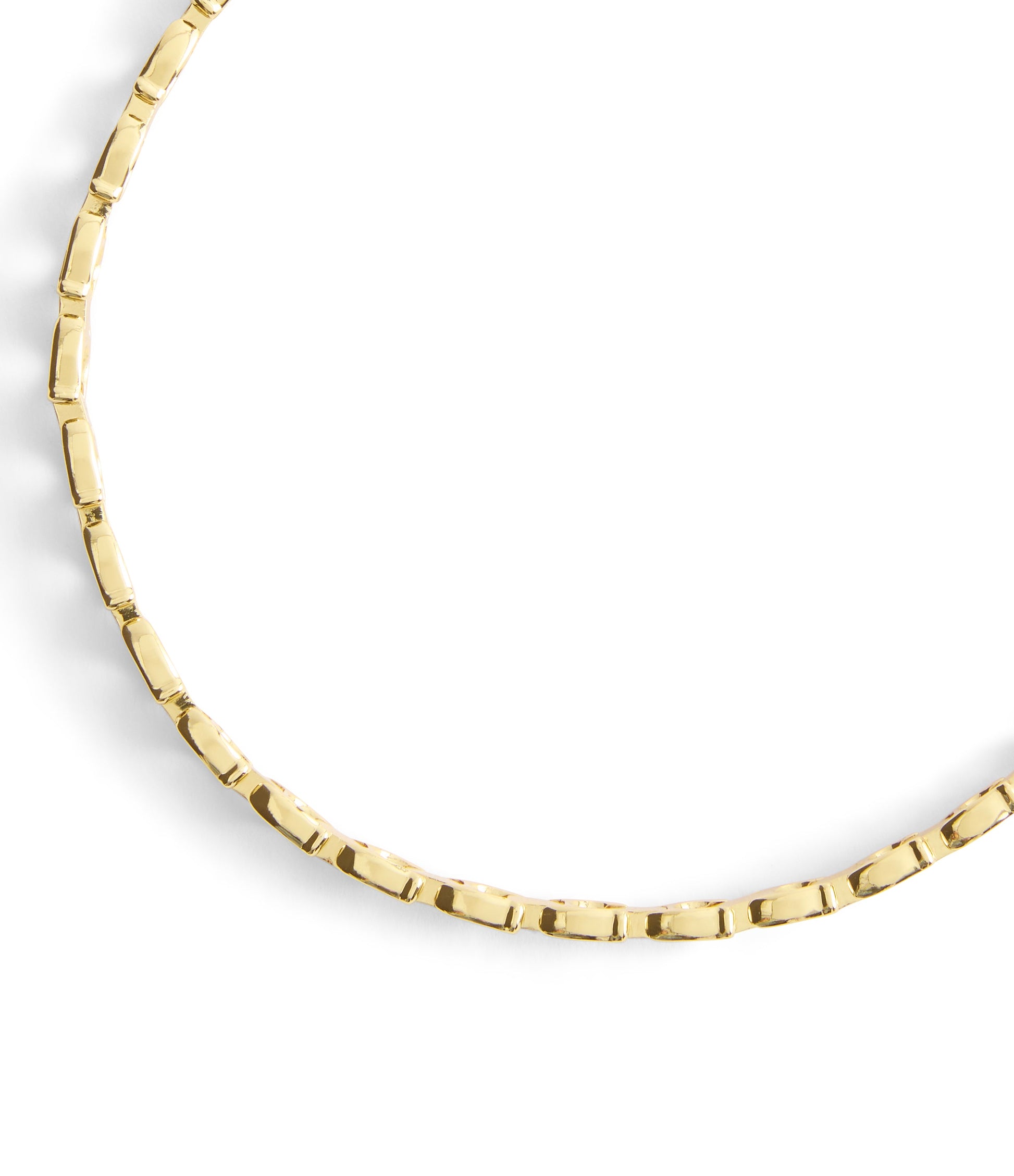 37541337GLD-Beveled Signature C Link Choker Necklace-Gold