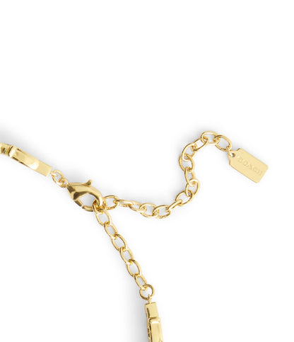 37541337GLD-Beveled Signature C Link Choker Necklace-Gold