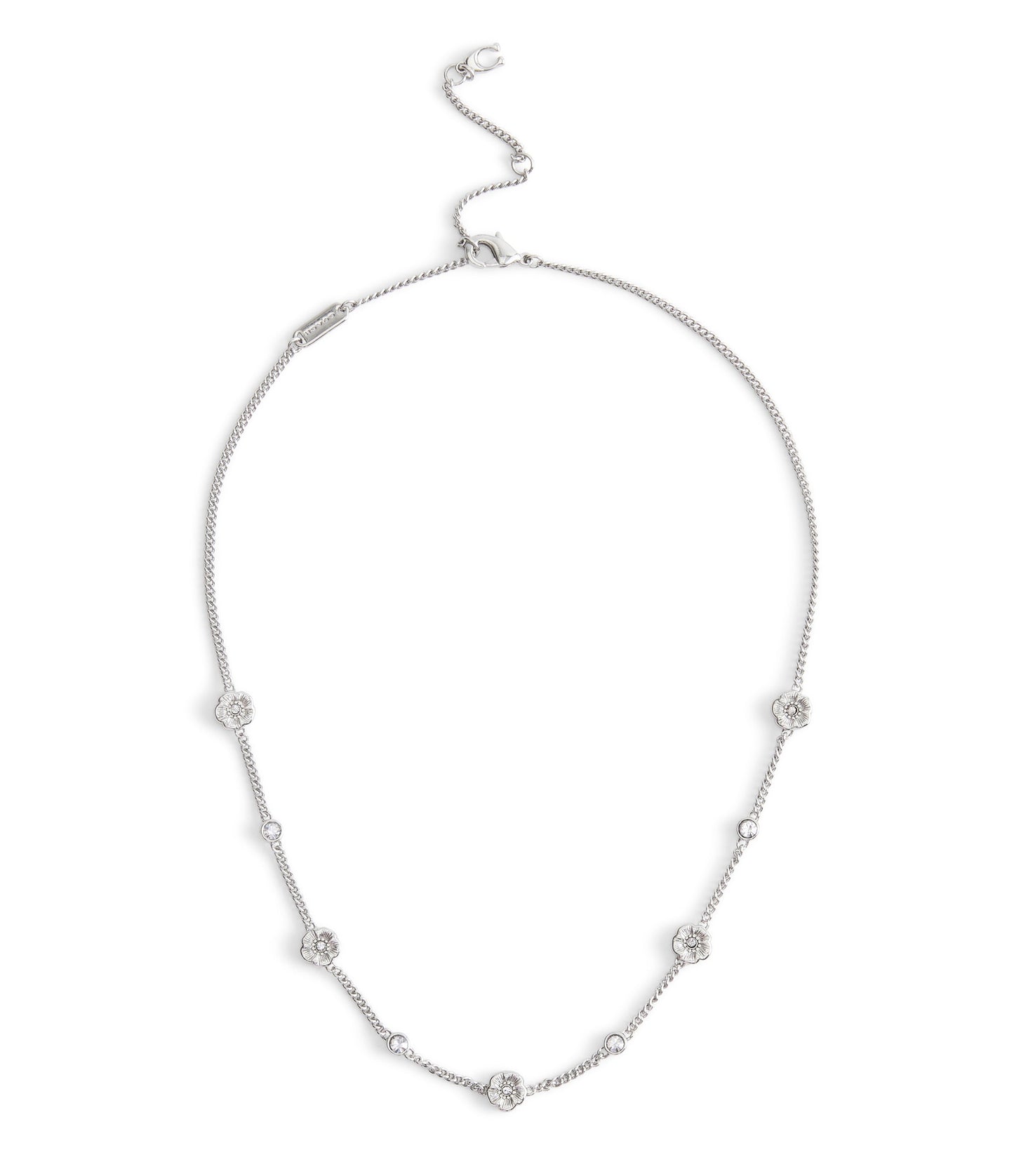 37541358RHO-Signature Tea Rose Strand Necklace-Rhodium
