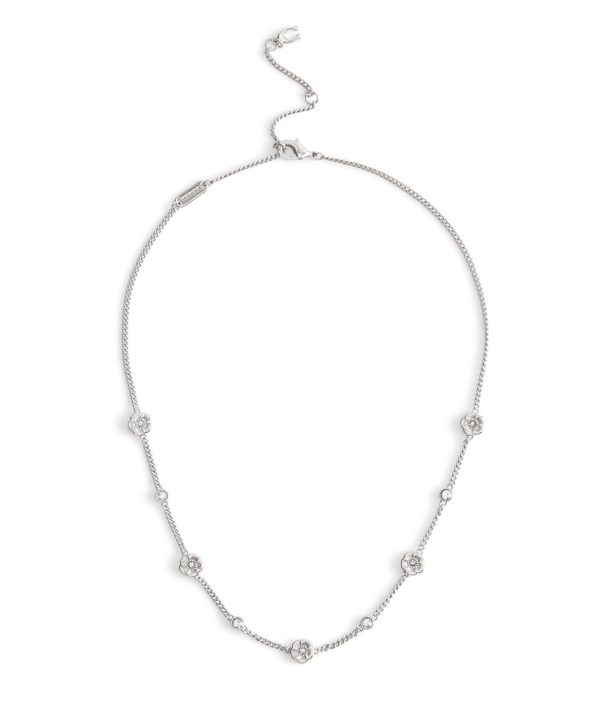 37541358RHO-Signature Tea Rose Strand Necklace-Rhodium
