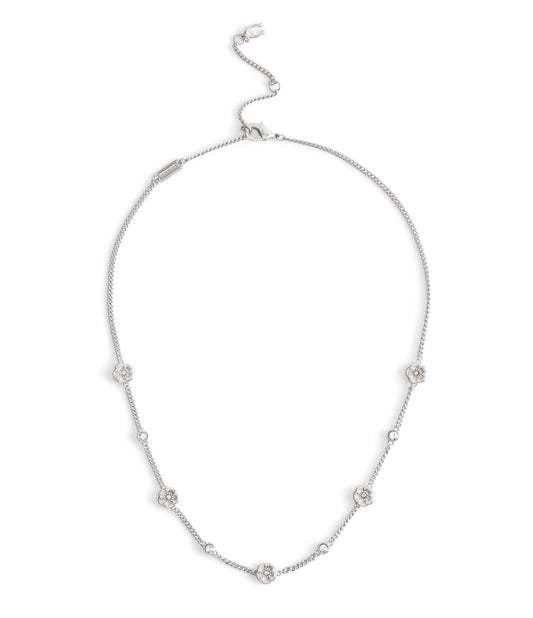 37541358RHO-Signature Tea Rose Strand Necklace-Rhodium
