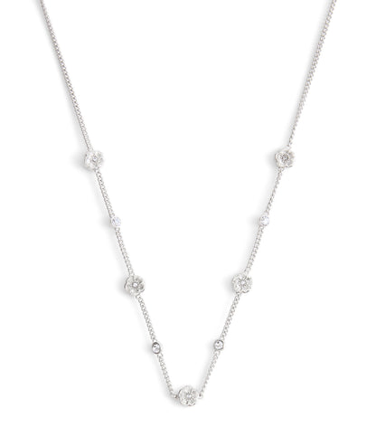 37541358RHO-Signature Tea Rose Strand Necklace-Rhodium