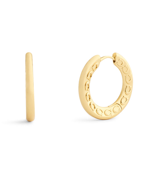 37541370GLD-Signature C Small Hoop Earrings-Gold