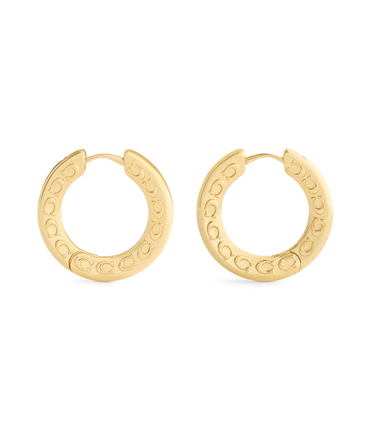 37541370GLD-Signature C Small Hoop Earrings-Gold