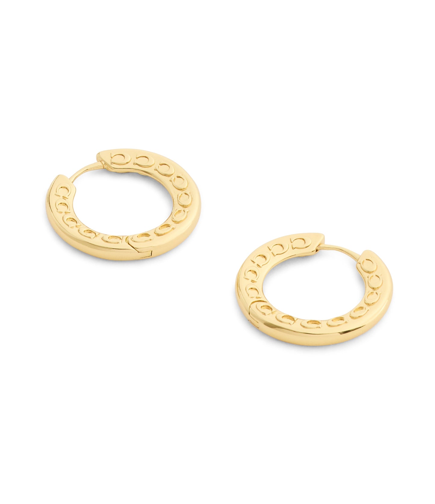 37541370GLD-Signature C Small Hoop Earrings-Gold
