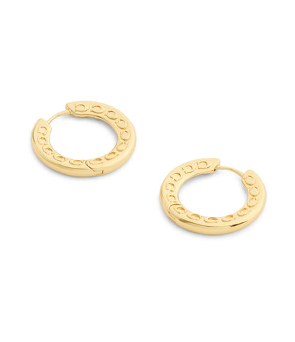 37541370GLD-Signature C Small Hoop Earrings-Gold