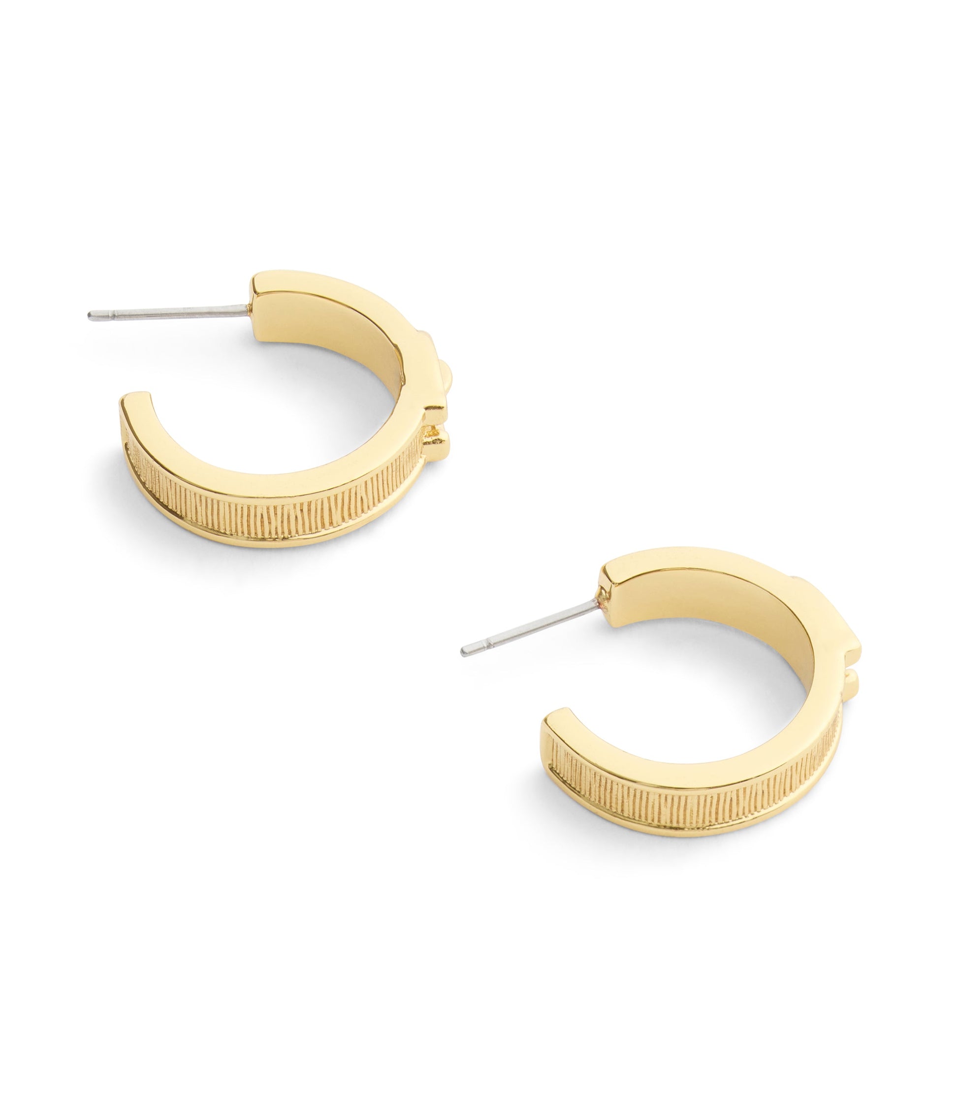 37541373GLD-Signature C Buckle Bangle Hoop Earrings-Gold
