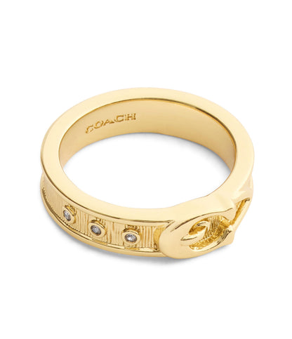 37541377GLD-Signature C Buckle Band Ring-Gold