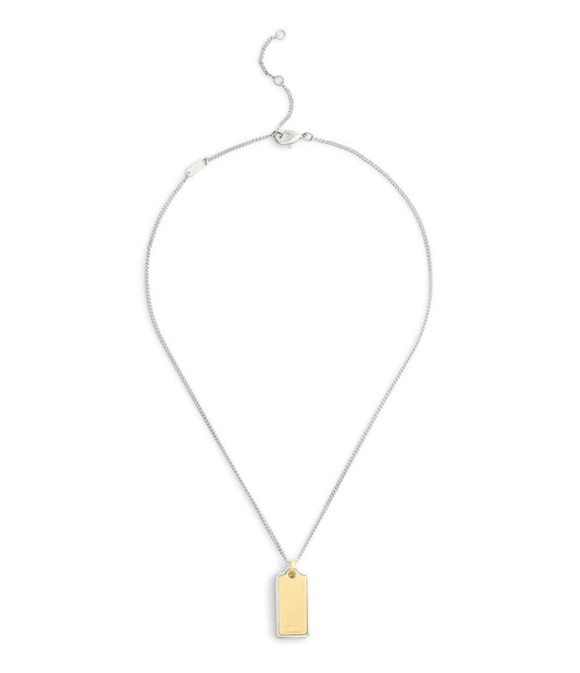 37546480TWO-Signature Hangtag Pendant Necklace-Twotone